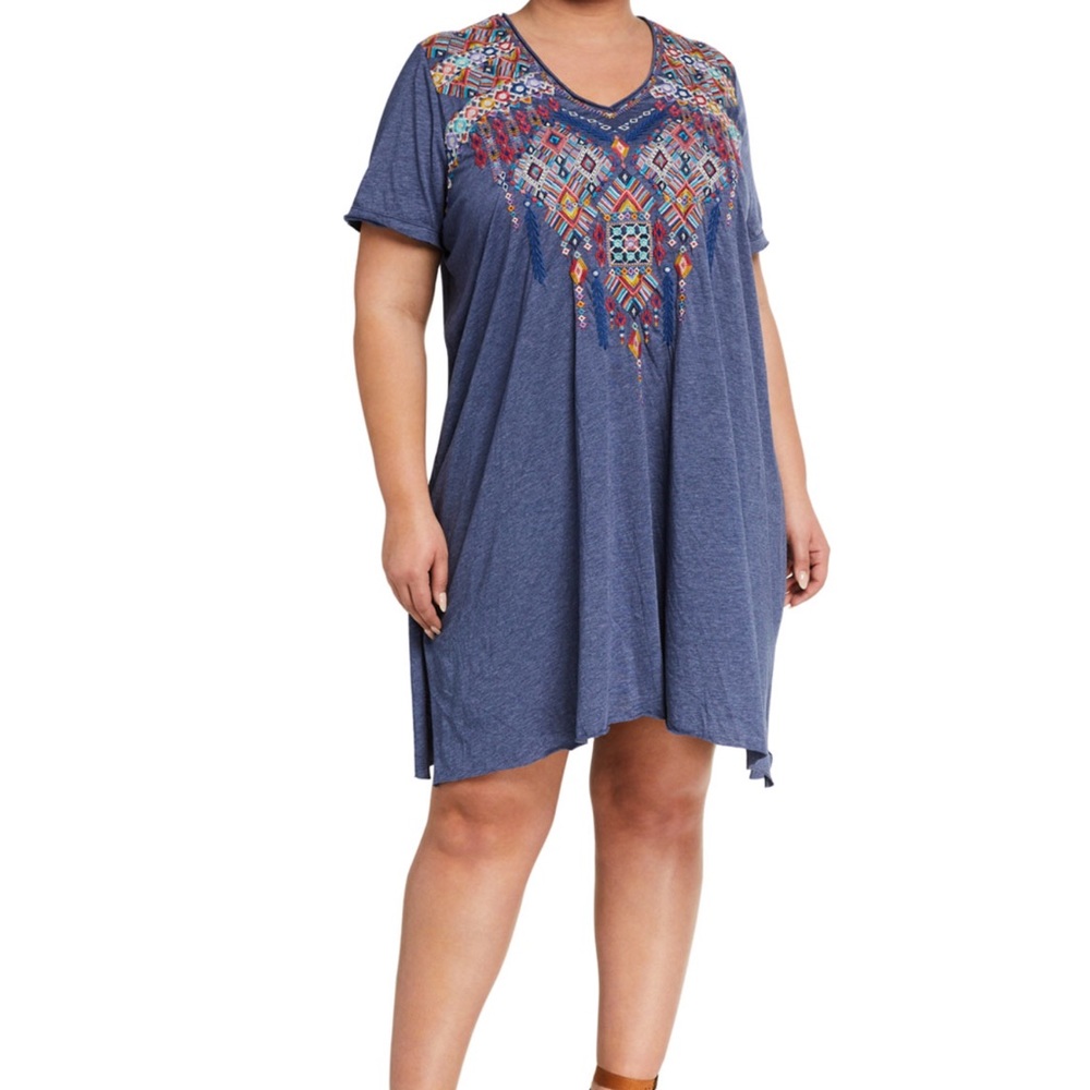 Johnny Was BoHo Embroidered Casual Dress